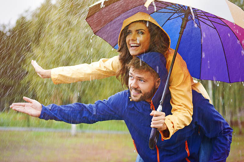 2 people outside cottages in Lake District